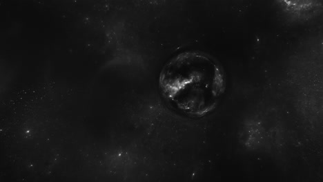 a giant wormhole curves the black space around it