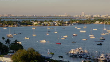 south beach miami yacht during gloden hour