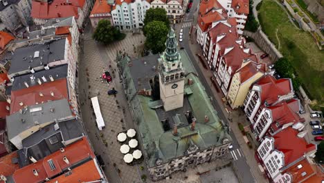 Old-Town-With-Town-Hall-Tower-In-Klodzko,-Lower-Silesia-Region,-Poland