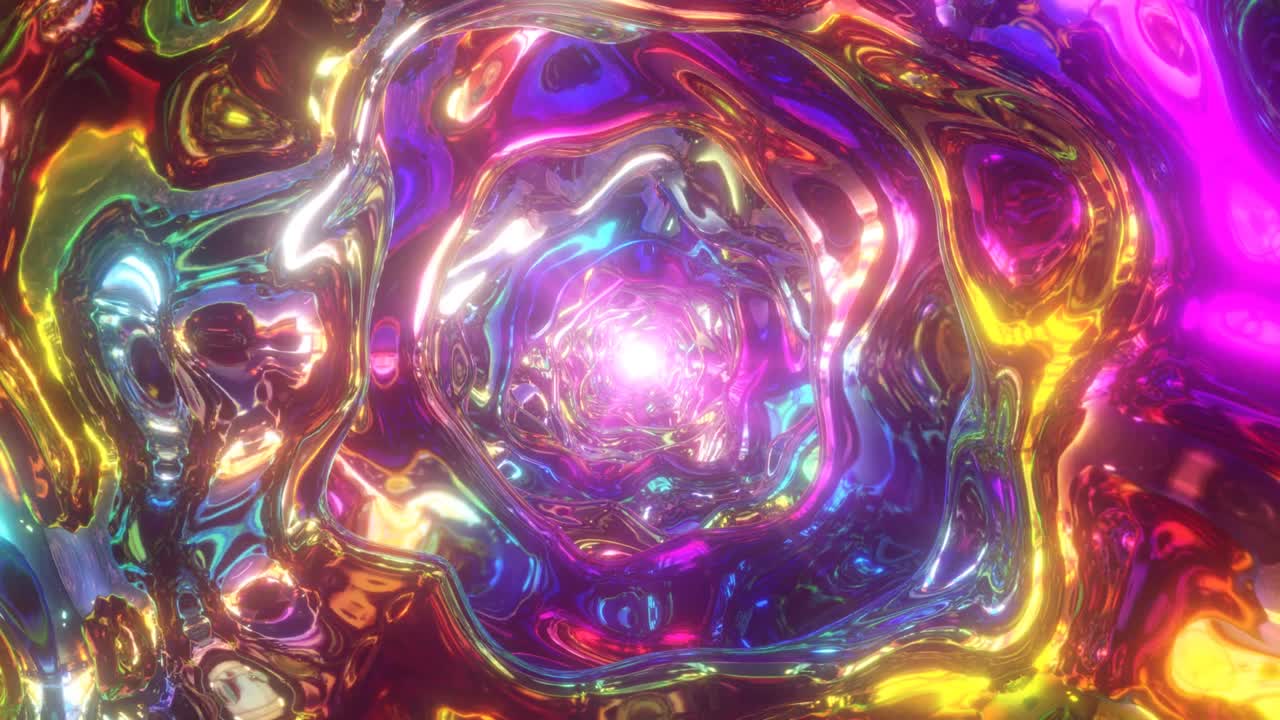 viaggio super psichedelico in un colorato tunnel di buco di verme arcobaleno astratto - 4k seamless vj loop motion background animation