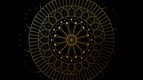 abstract ornamental digital hand drawn gold color mandala footage. floral vintage decorative elements' oriental pattern