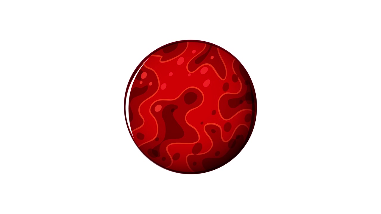 A red sphere morphs and shatters against changing black, white, and green backgrounds in a vivid 15-second animation