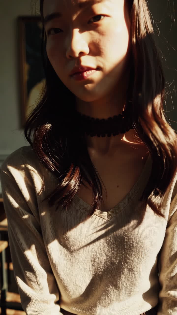 Young Woman Portrait in a Classroom Setting