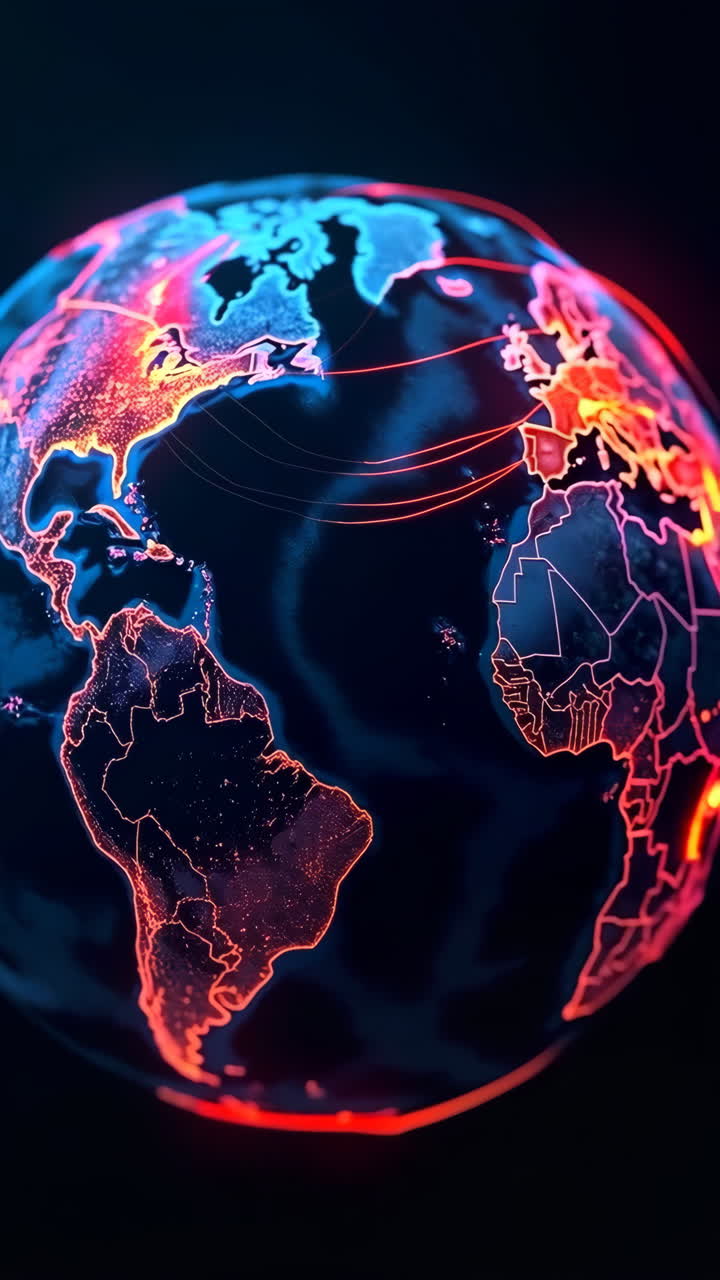 Digital Global Network and Interconnected Data Flow
