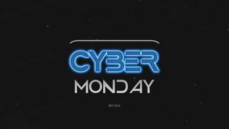 Cyber-Monday-Und-Großer-Verkaufstext-Mit-Neontext-In-Schwarzer-Galaxie