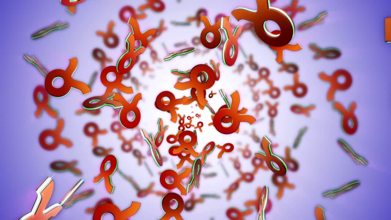 los signos del zodiaco en caída, el horóscopo, el fondo, con el canal alfa, el bucle