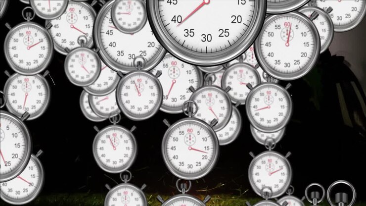 Animation of timer icons over rugby ball with argentina text on black background