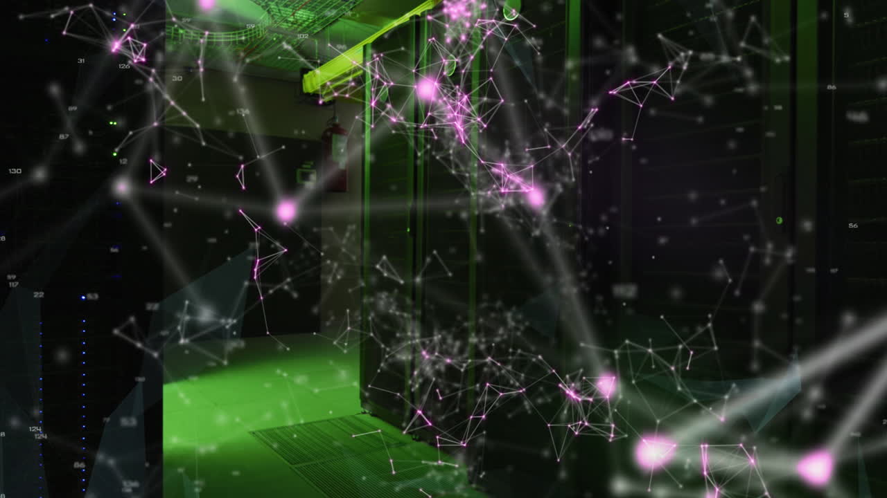 Animation of qr code over server room