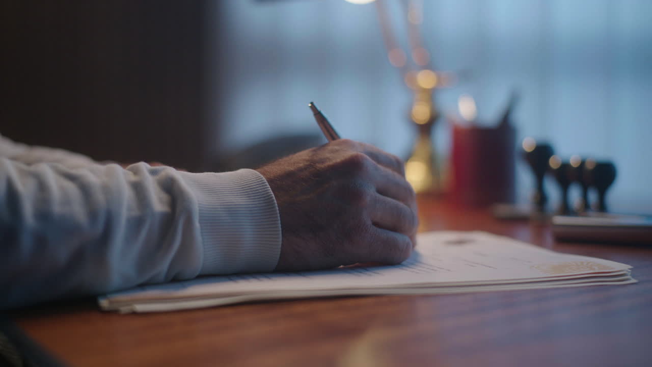 Person Signing a Document
