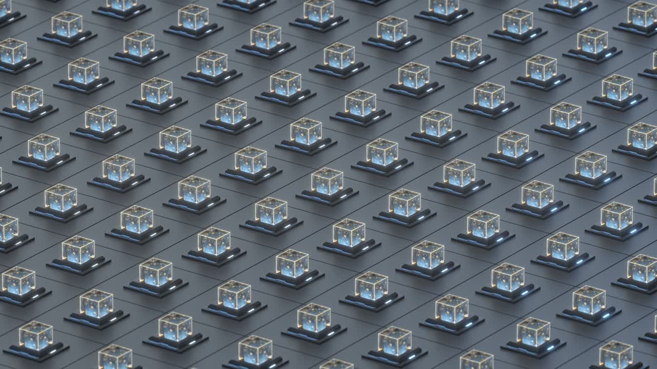 크리에이티브 일렉트로닉스 크리스탈 큐브 3d 렌더링