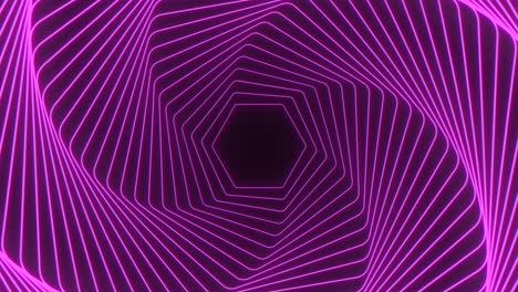 psychedelic and illusion purple neon hexagons on black gradient