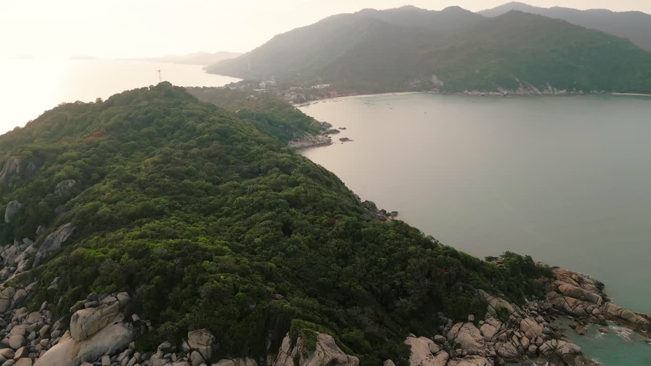 Haad Rin beach in Koh Phangan island gulf of Thailand famous destination full moon party at sunset