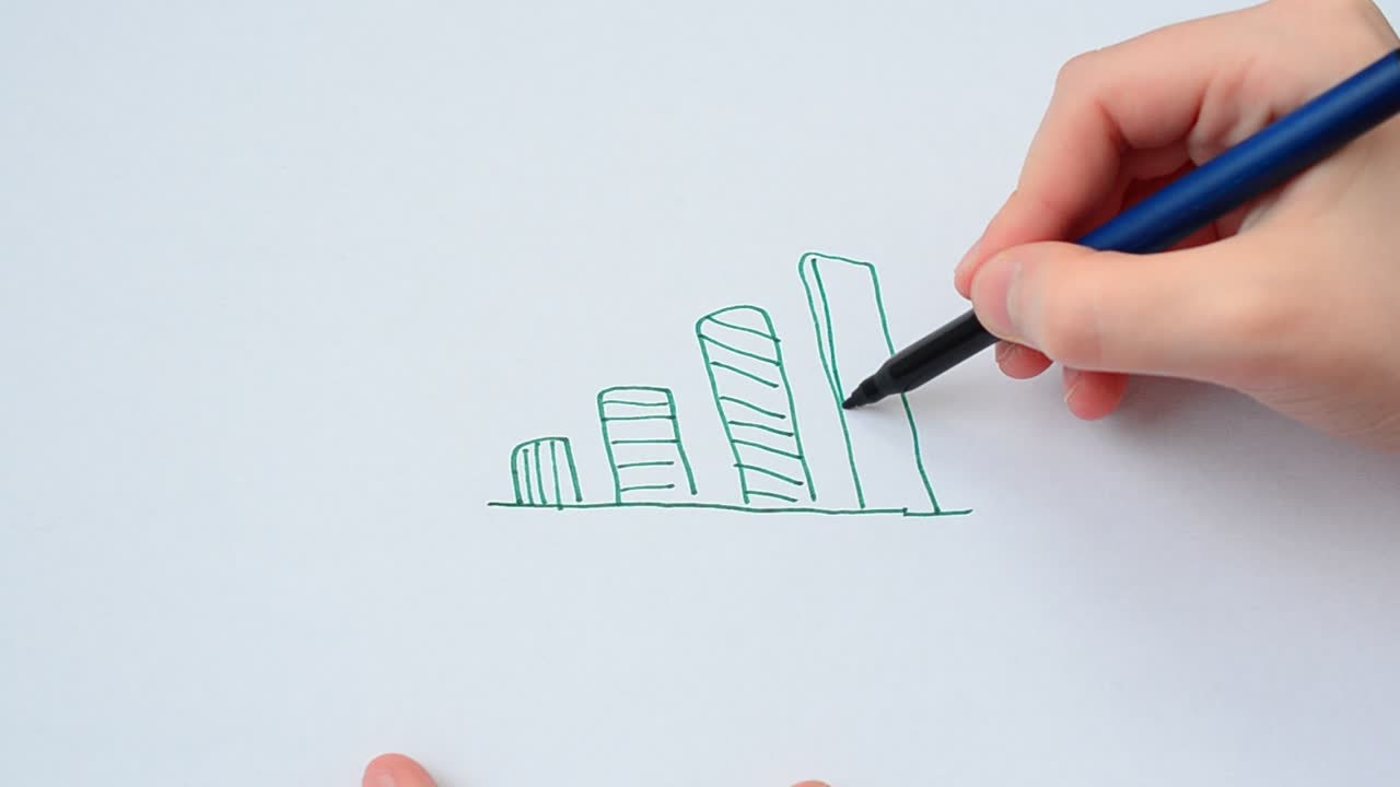 Grafici aziendali disegnati a mano. Pianificazione aziendale