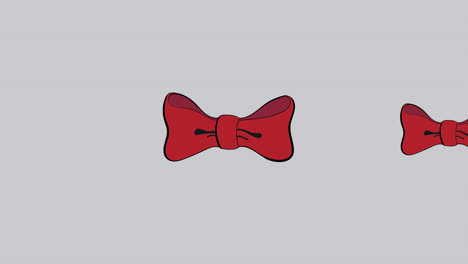 Animation-of-red-bow-repeated-on-grey-backgroud