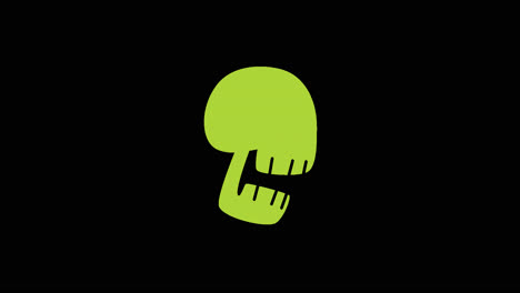 cráneo de dibujos animados verde