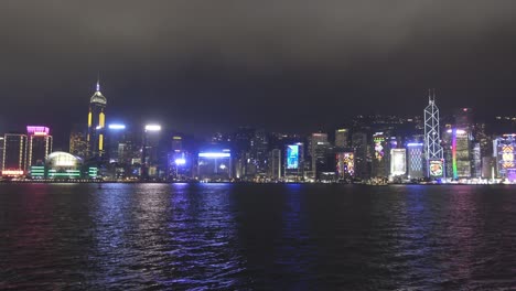 hong kong at night. victoria harbour