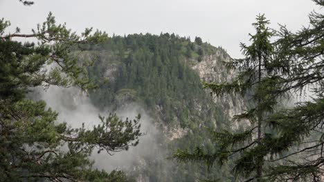 view of little mount penegal on a cloudy and overcast day in trentino - south tyrol, italy