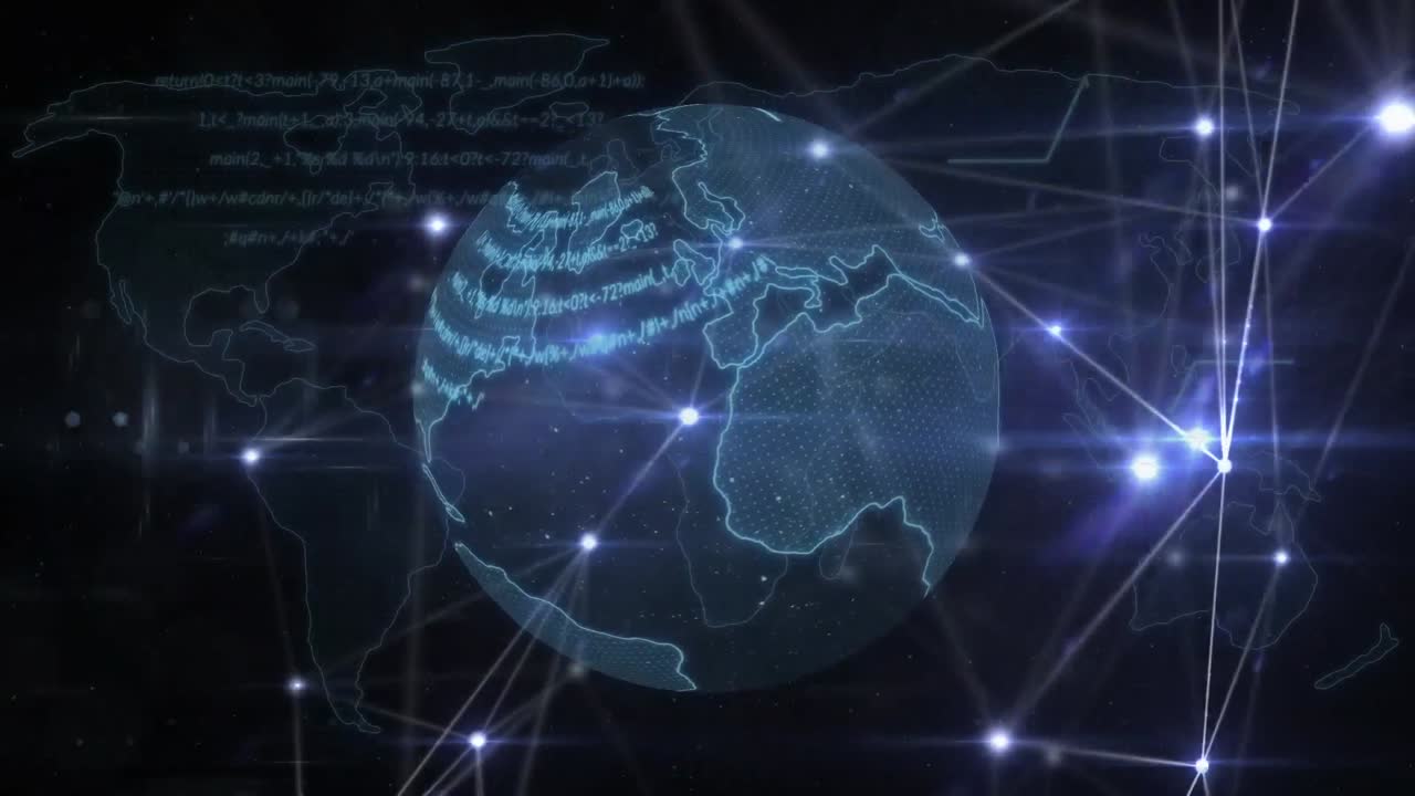 연결 네트워크와 함께 지구의 애니메이션