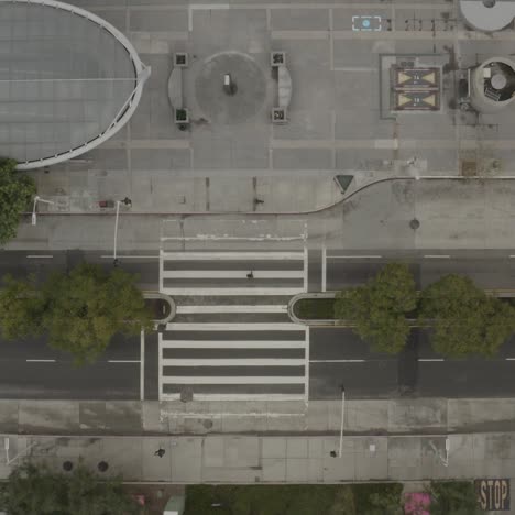 Aerial-Top-Down-Of-Empty-Abandoned-Streets-Of-Los-Angeles-During-Corona-Virus-Outbreak-Epidemic