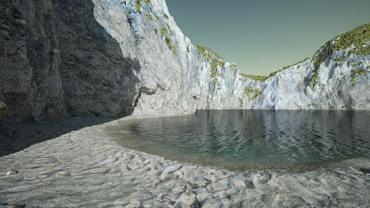 높은 절벽 과 검은 바다 의 전망