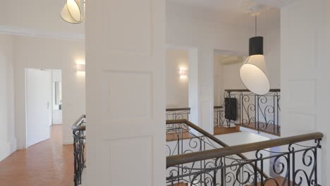 elegant interior with grand staircase panoramic view