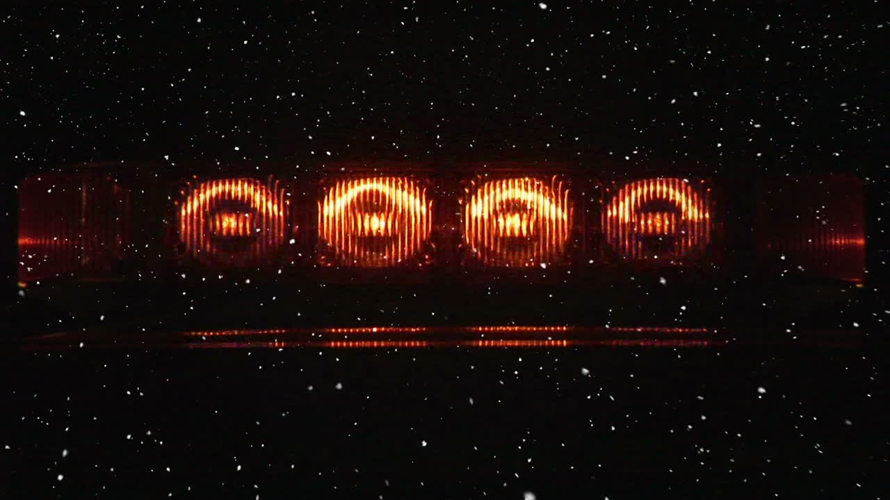 ⁇ 박이는 불빛 위에 눈이 있는 비디오 구성