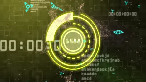 animación de escaneo de alcance con código qr sobre el procesamiento de datos