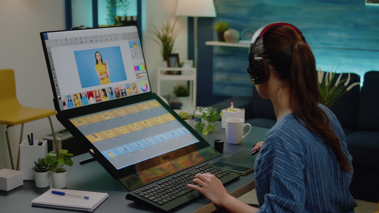 Photography artist with editing software doing edit work