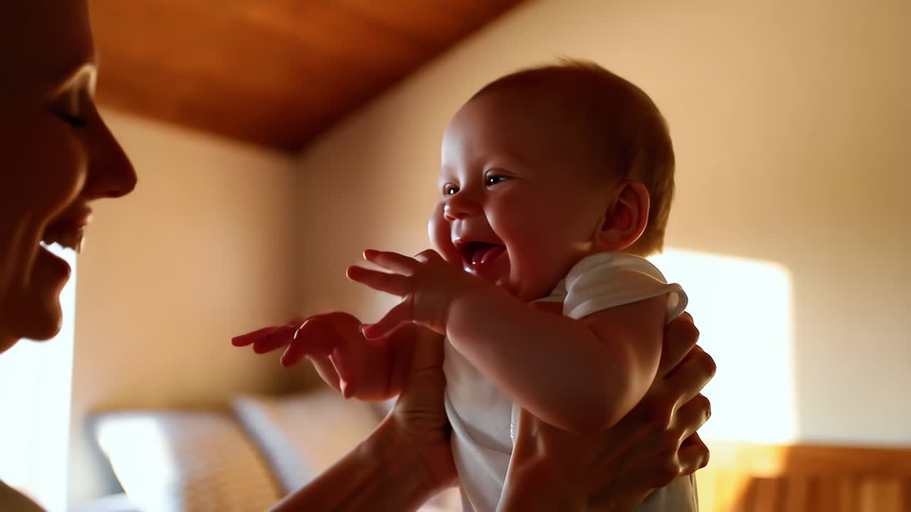 Joyful Mother and Baby Bonding Moment