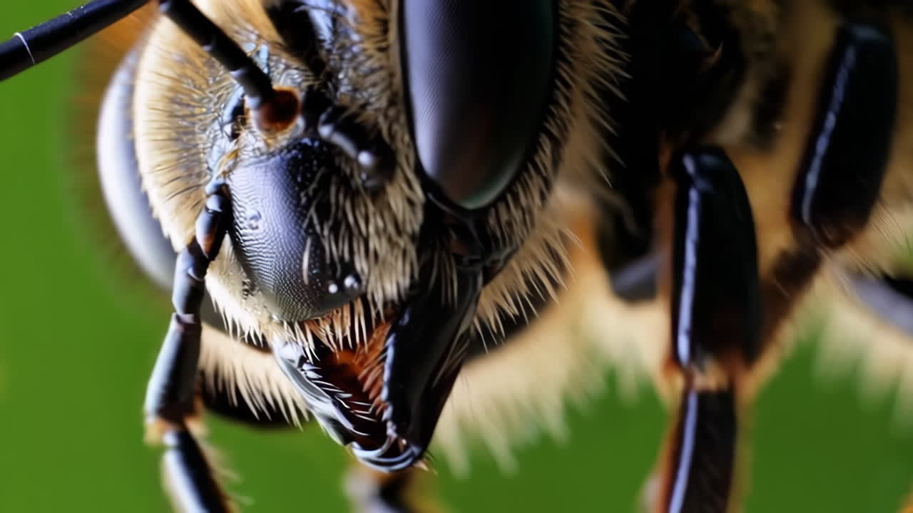 Detailed Macro Close-up of a Bee