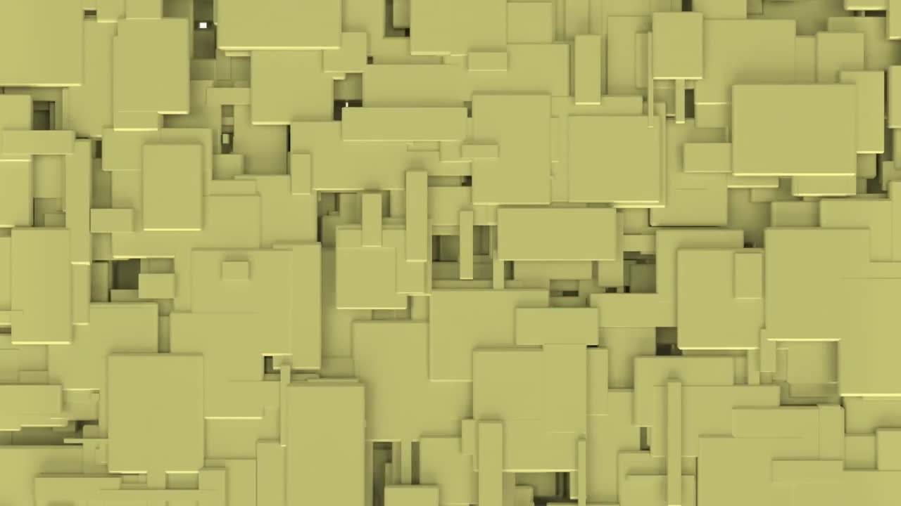animación de bloques amarillos en 3d que cubren un fondo abstracto