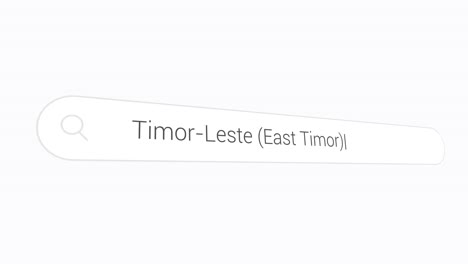 timor-leste (east timor) in the search engine - computer browsing