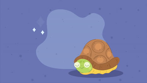 cute turtle hidden character animation