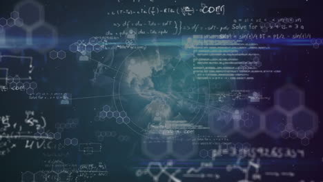 animación del procesamiento de datos a través de una red de conexiones