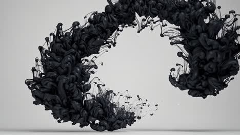 abstract black ink flow