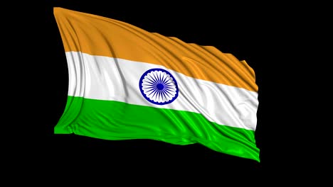 bandera india en cámara lenta. la bandera se desarrolla suavemente en el viento