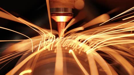 cnc laser cutting of metal, modern industrial technology.