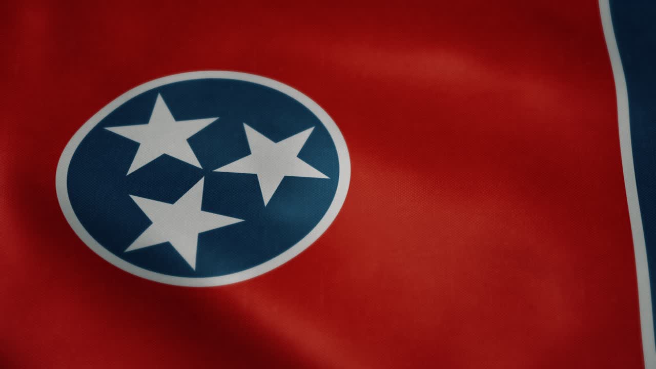 bandera de tennessee, cámara lenta ondeando