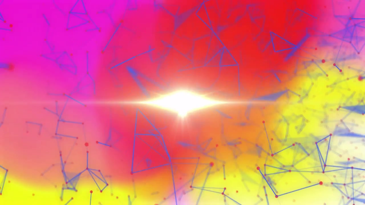 White point appearing center intensifying glowing star, color clouds shifting and network morphing