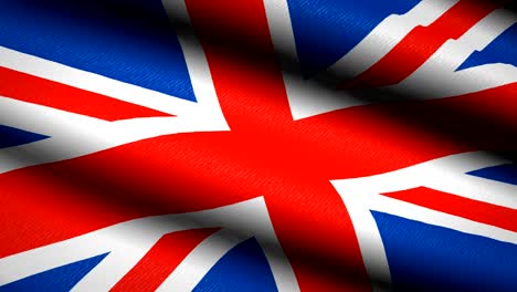 united kingdom flag waving textile textured background. seamless loop animation. full screen. slow motion. 4k video