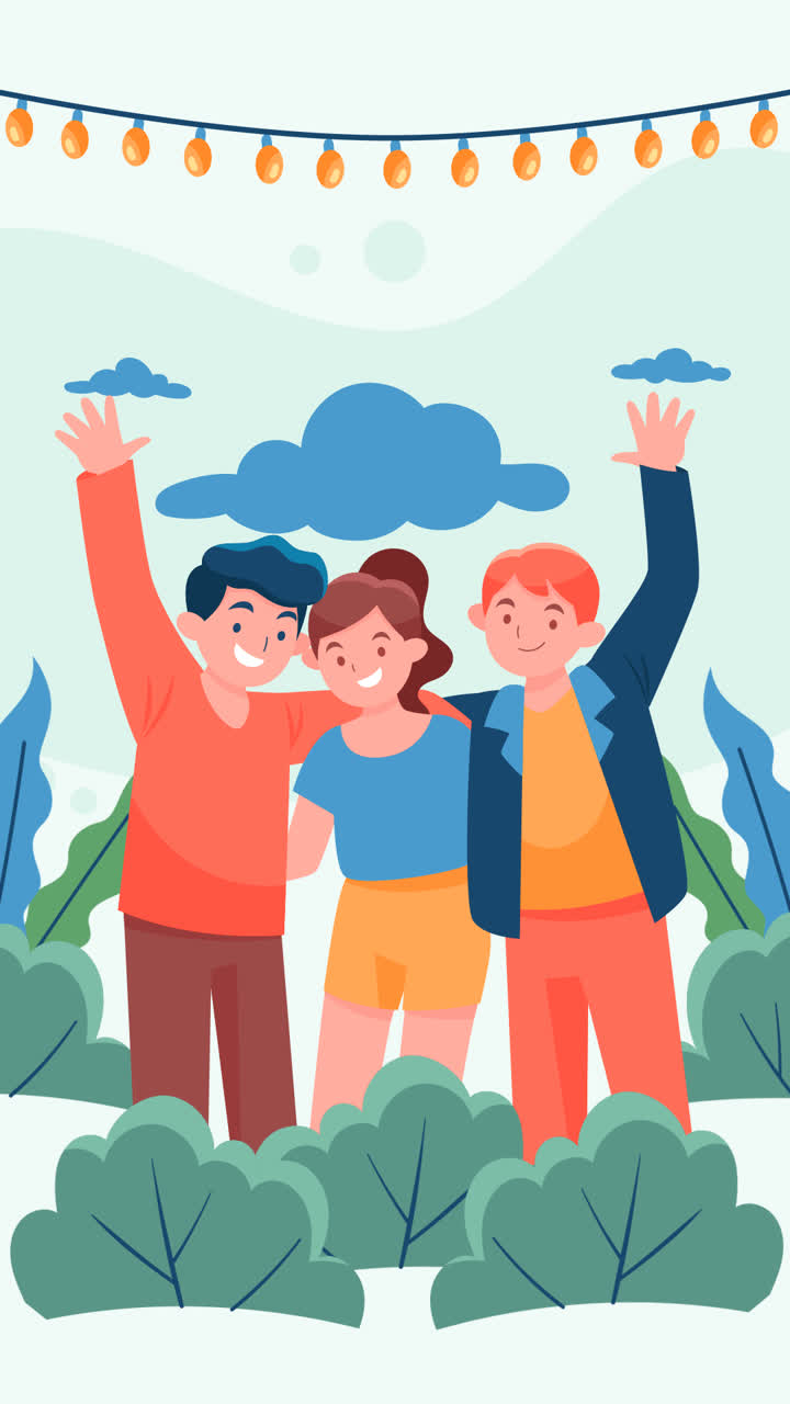 Motion Graphic of Flat background for international friendship day celebration