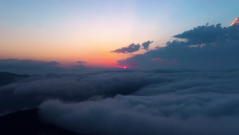 stunning aerial view of a sunset over the clouds