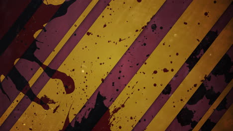 animación de rayas púrpuras de pintura sobre un fondo amarillo