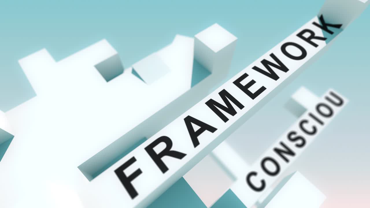 큐브로 애니메이션 된 프로그램 관리 단어