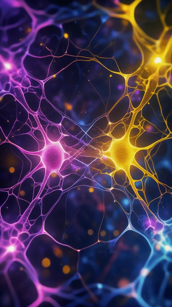Abstract Animation of Glowing Neural Network Connections