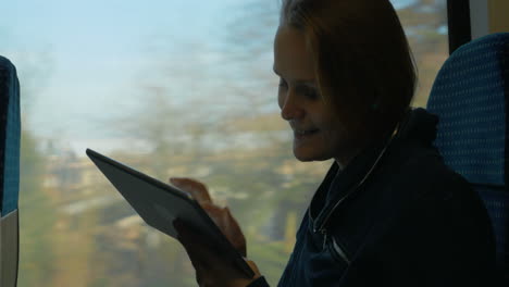 woman staying in touch on the way