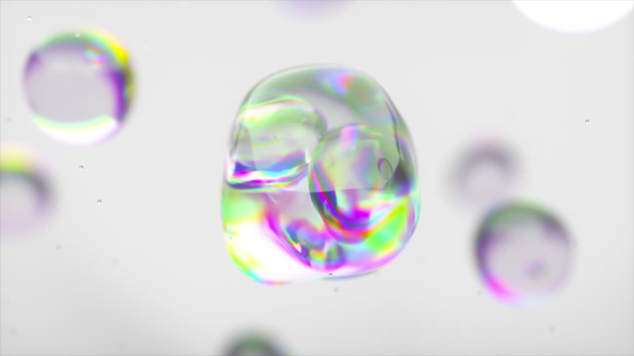 추상적인 iridescent 거품