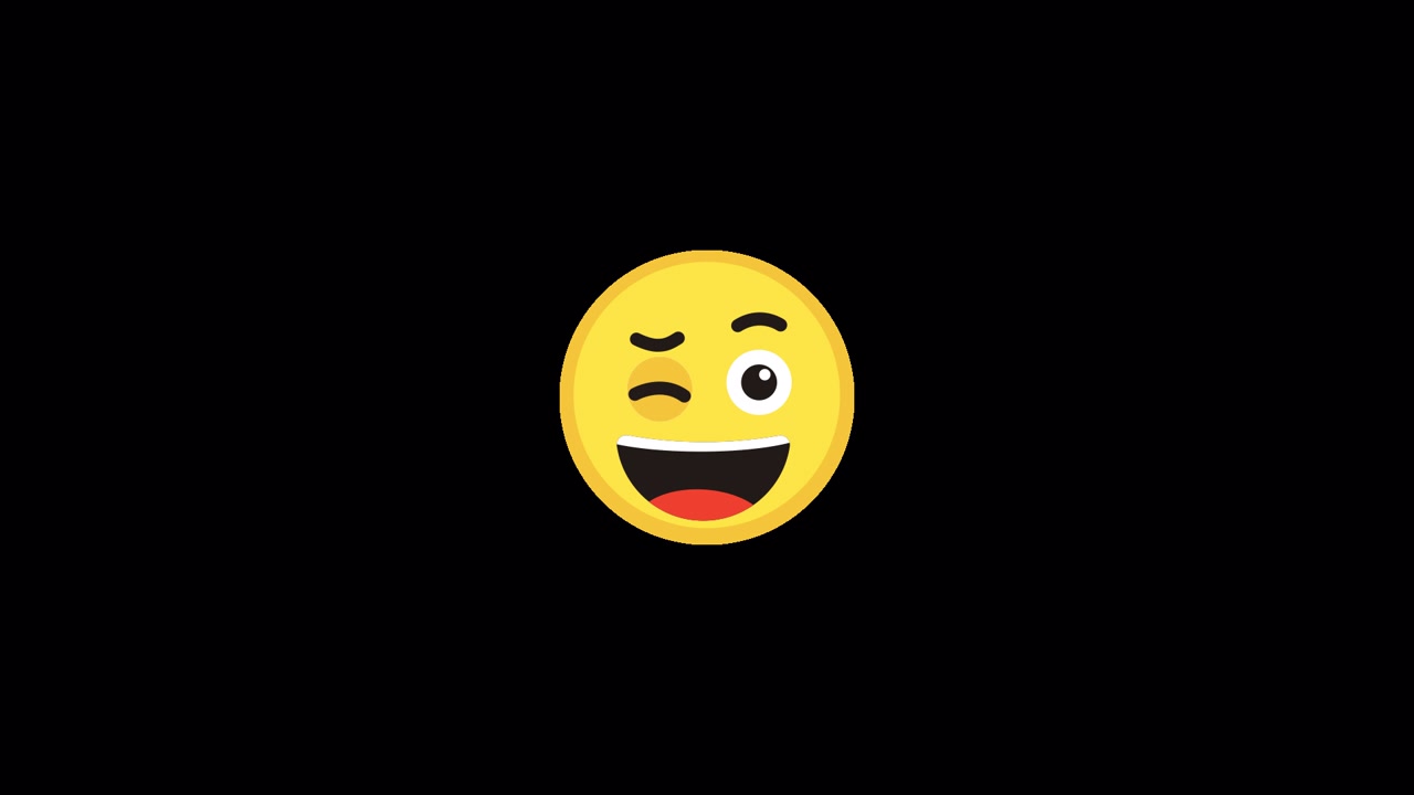Faccina emoji gialla animata che fa l'occhiolino e sorride