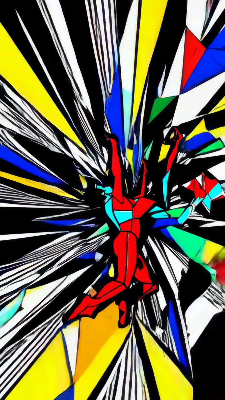 Abstract Colorful Geometric Figure in Action