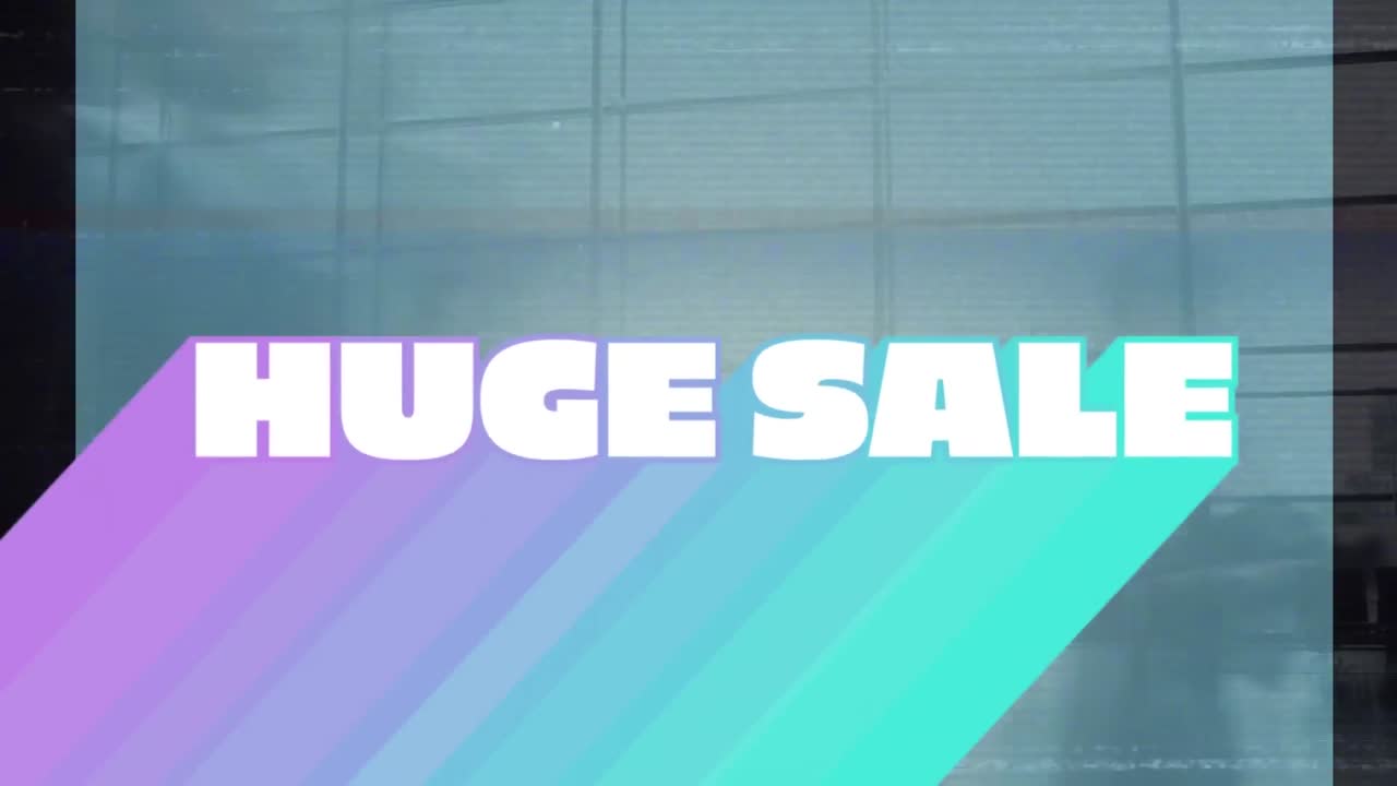 ⁇ 는 사람들 위에 거대한 판매 텍스트의 애니메이션